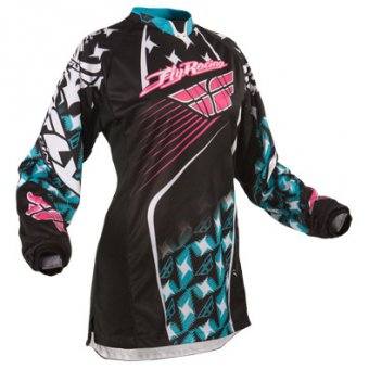 FLY KINITEC Girls Jersey Schwarz/Trkis/Pink
