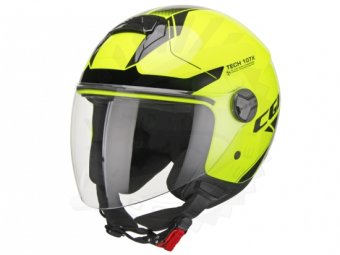 CGM Helm Demi Jet  107X FLORENCE TECH Neongelb/Schwarz (langes V
